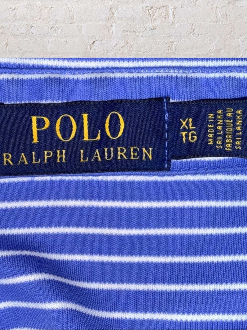 Polo Ralph Lauren Blue White Striped Polo Shirt Men’s XL Classic Fit - Picture 6 of 9